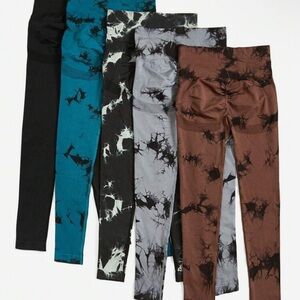 TikTok  Sport Studio High Waist Sports Leggings With Phone Pocket 5 PCS